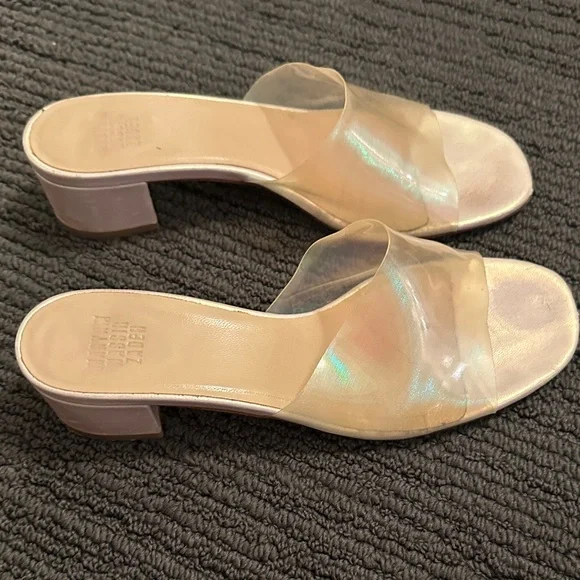 Maryam Nassir Zadeh Transparent and Iridescent Block Heeled Mules - Picture 2 of 5